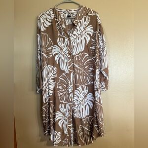 Hapa Girls Monstera Print Hawaiian Shirt Dress.  NWOT.  One Size.